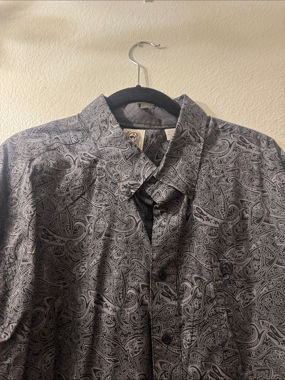 Cinch Gray Paisley Button-Down Shirt
